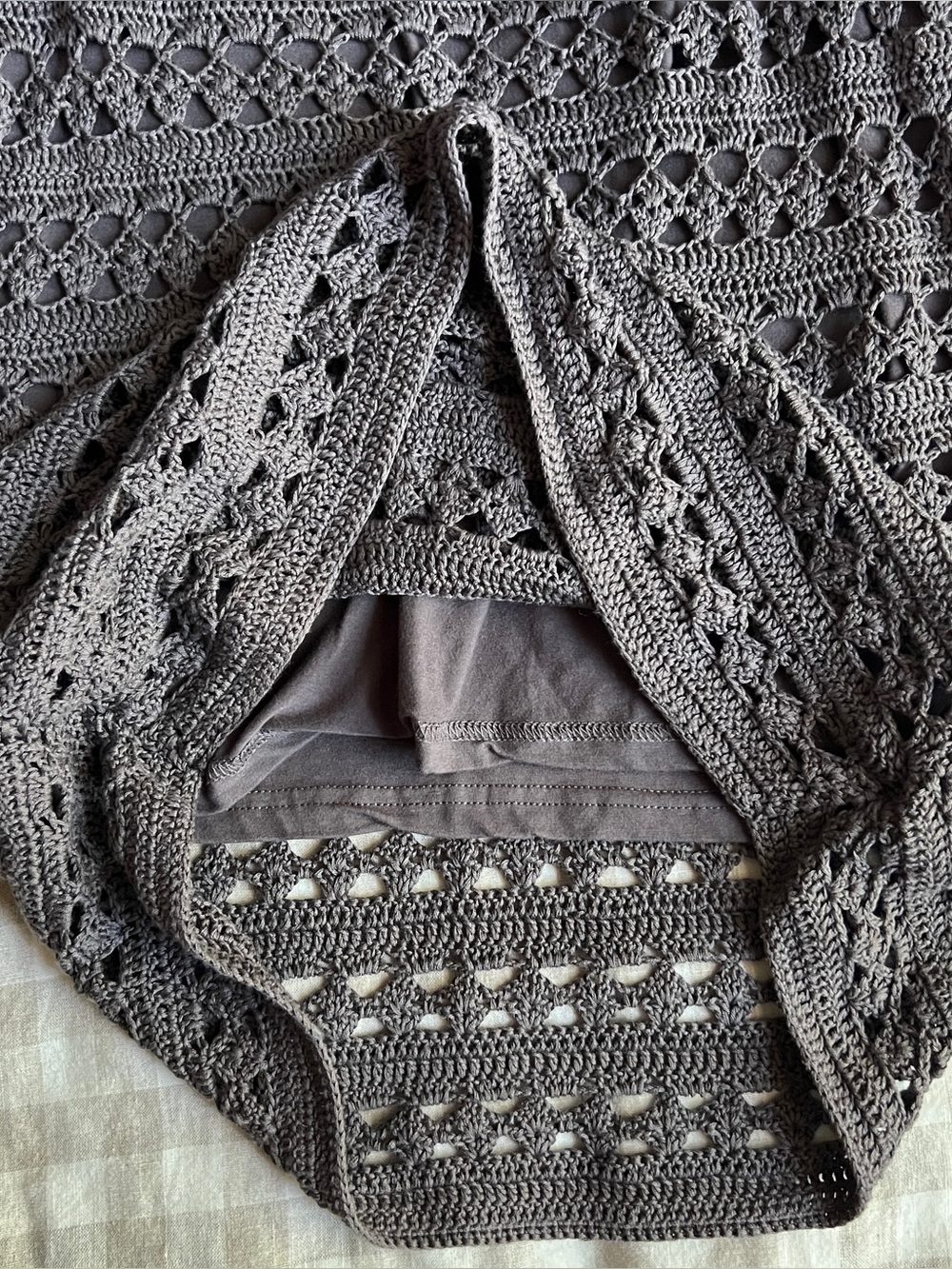 Silk & Cotton Crochet Tank Top With Liner - Picture 6 of 6